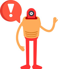 Humanoid Character and Error Sign
