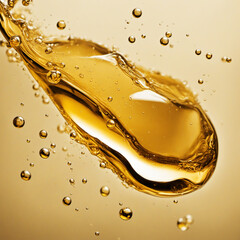 Golden color liquid bubble with air bubbles illustration