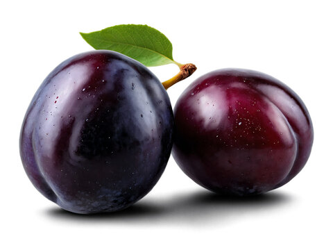 plums isolated on white