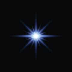 Realistic Burst of Light Isolated on Dark Background