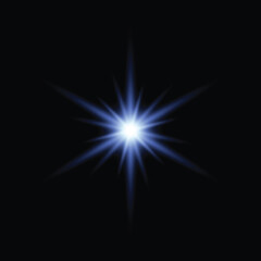 Realistic Burst of Light Isolated on Dark Background