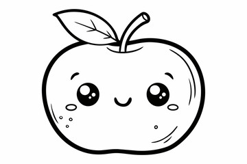 hand-draw-kawaii-apple--coloring-book-illustration.