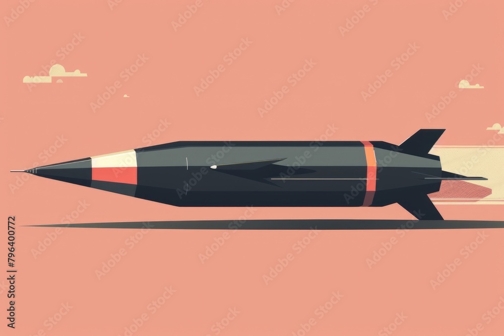 Poster a black and red jet soaring through the sky, suitable for aviation concepts