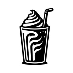 Milkshake Silhouette Graphic - Instant Graphic Upgrade, Minimallest Milkshake Vector
