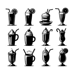 Milkshake Silhouette Design - Enhance Your Creativity, Milkshake Illustration
