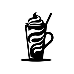Classic Milkshake Silhouette for Your Creative Needs - Minimallest Milkshake Vector
