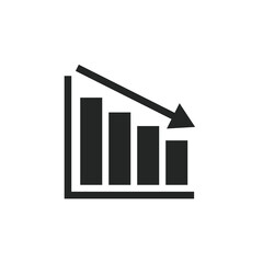 Decrease Performance Default Icon Isolated on White Background