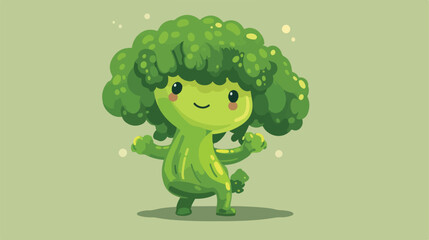 Broccoli cute character vector illustration for kids