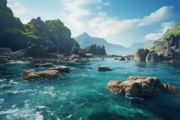The isolated rocky islands landscape outdoors nature.
