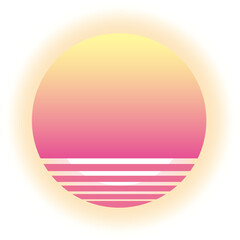 Sun in 80`s style