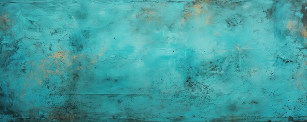 Turquoise old scratched surface background blank empty with copy space