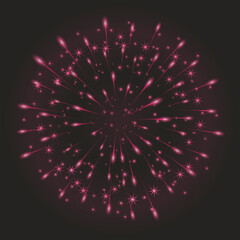 Fototapeta premium Firework Explosion Isolated on Dark Background