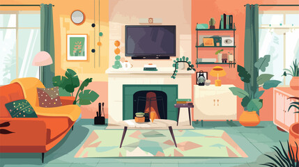 Cozy interior of a modern elegant living room  - obrazy, fototapety, plakaty