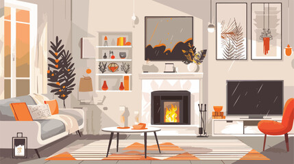 Cozy interior of a modern elegant living room 