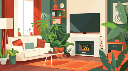 Cozy interior of a modern elegant living room 