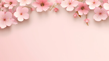 Pink background, cherry blossom border