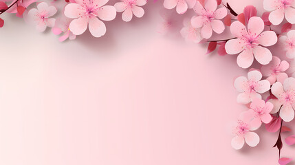 Pink background, cherry blossom border