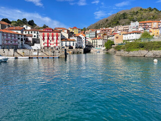 Beautiful view of the port of Mundaka, Spain, on a sunny day