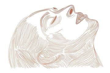 A realistic drawing of a woman with her eyes closed. Suitable for art and relaxation concepts