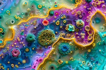 Abstract Terrain of Microbial Forms
