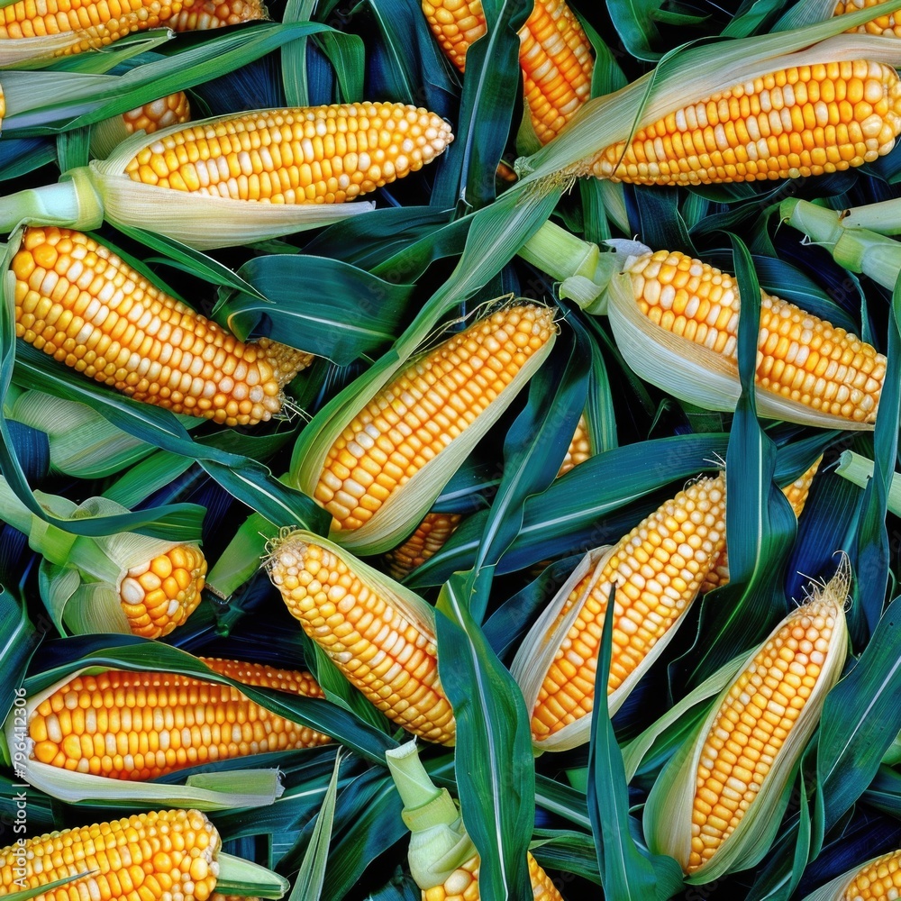 Poster a stack of corn kernels, suitable for agricultural concepts