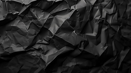 Black Distressed Paper: Abstract Background with Crumpled Texture