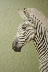 wall decor with head of zebra