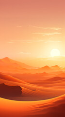 Fototapeta na wymiar Tranquil desert landscape with rolling sand dunes