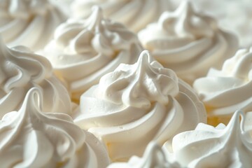 A close-up of a plate of cupcakes with white frosting. Perfect for bakery or dessert concepts