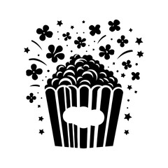 Popcorn Silhouette Vector Art - Instant Graphic Upgrade, Minimallest Popcorn Vector
