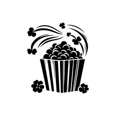 Graphic Popcorn Silhouette - Simple Graphic Solution, Popcorn Illustration
