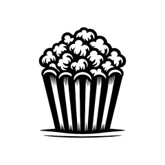 Silhouette of a Tasty Popcorn - Graphic Design Must-Have, Popcorn Illustration
