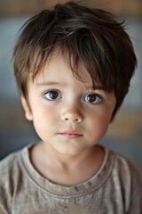 beautiful little boy with brown eyes 