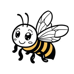 Simple bee logo icon on white background