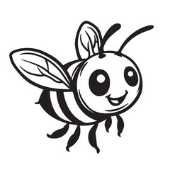 Simple bee logo icon on white background