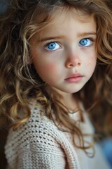 Fototapeta premium beautiful little girl with blue eyes 