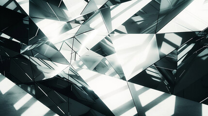Angular shards intersect, patterns of shadow and light.