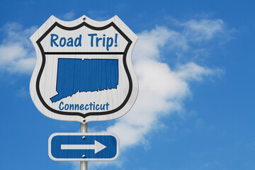 Connecticut Road Trip Highway Sign