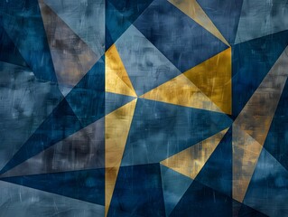 Blue navy , depp blue , and gold , abstract geometric backdrop