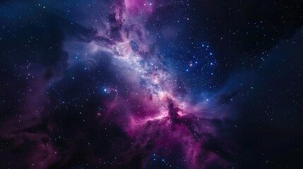 A stunning purple and blue nebula with stars in the background. Perfect for astronomy and space-related projects