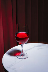 Wine glass on a table