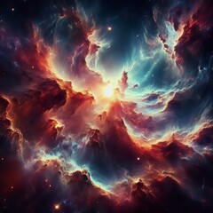 Obraz na płótnie Canvas Cosmic Tapestry: A Nebula Illustration for Celestial Dreamers