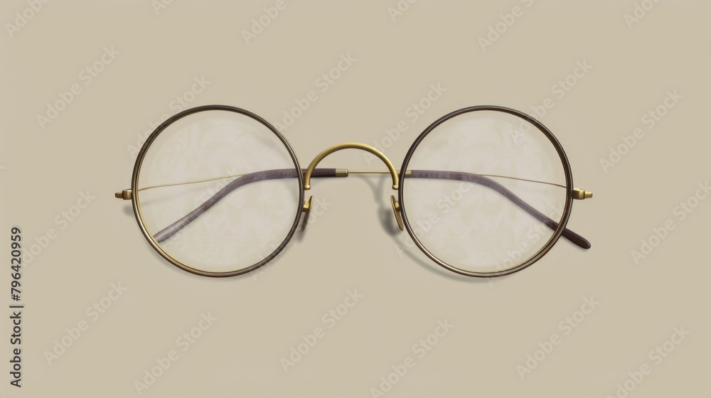 Aufkleber A pair of glasses resting on a table. Suitable for various concepts