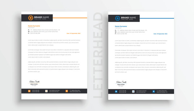 Modern business and corporate letterhead template