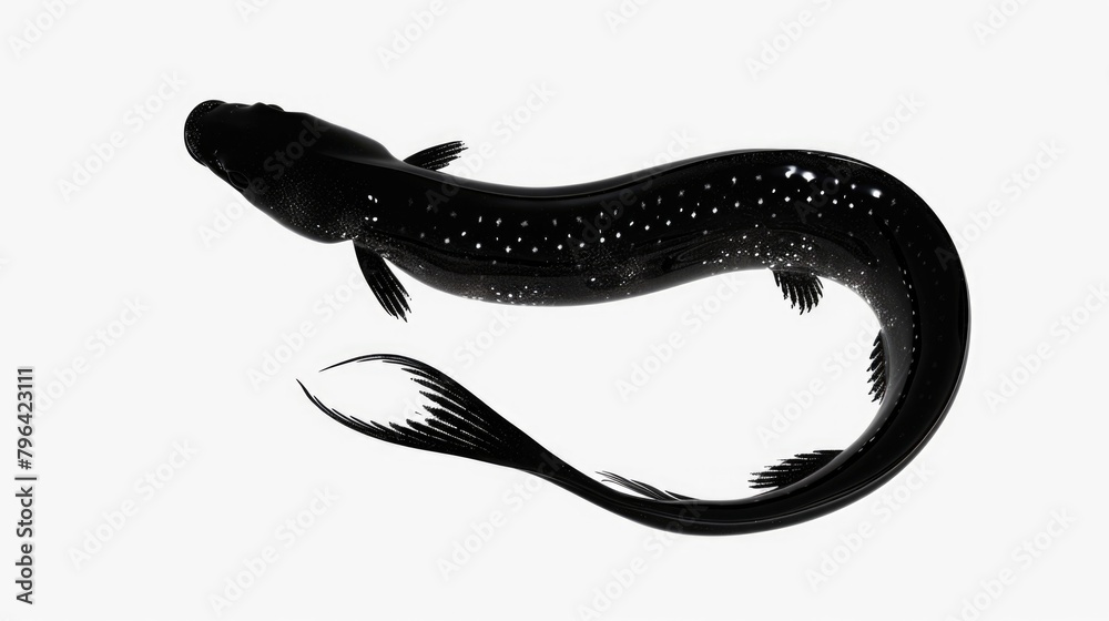 Poster black and white image of a fish, suitable for various projects