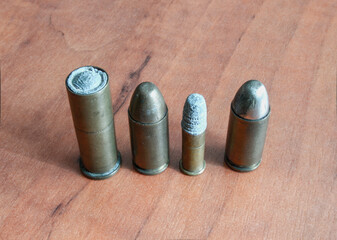 Bullets of different calibers for different weapons