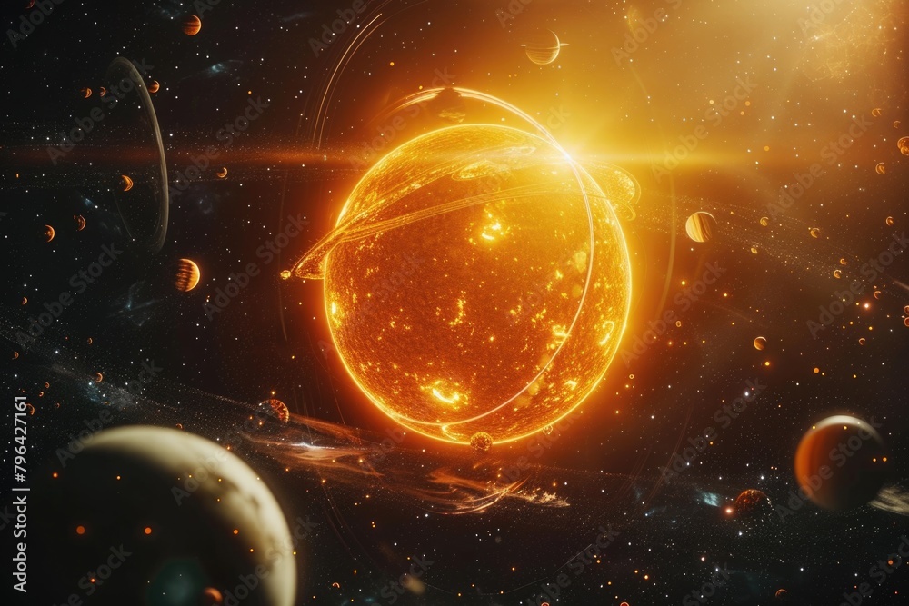 Aufkleber a stunning image of planets and stars in space. perfect for science or astronomy related projects
