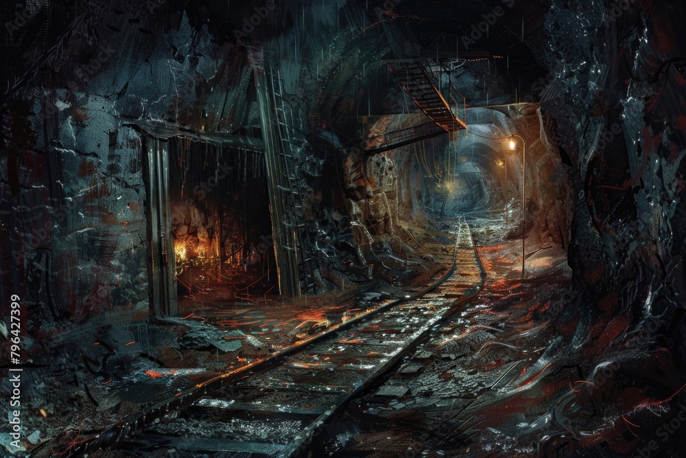 Aufkleber a scenic view of a train passing through a tunnel. ideal for transportation concepts