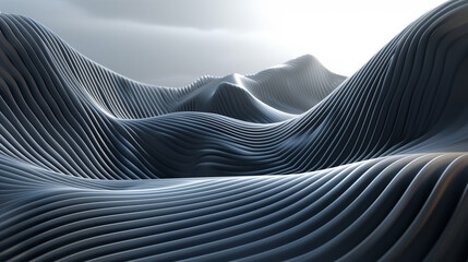 The image is a black and white photo of a snowy mountain with a series of white lines. The lines create a sense of movement and energy, as if the mountain is constantly shifting and changing