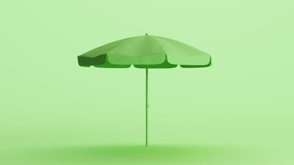 Green mint parasol beach umbrella sunshade protection summer holiday vacation 3d illustration render digital rendering